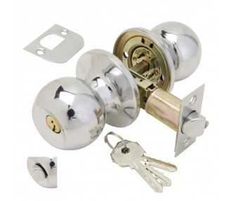 Pomo Puerta Wolfpack Con Llave Con Condena Cromado Para Entrada