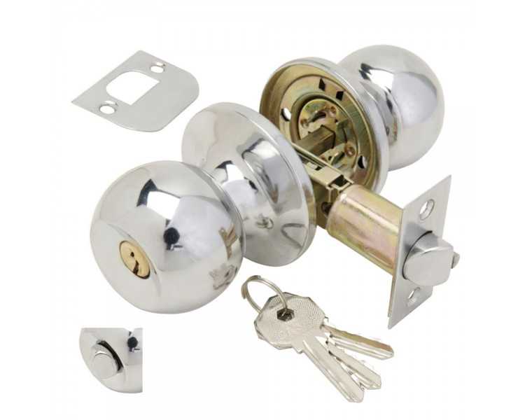 Pomo Puerta Wolfpack Con Llave Con Condena Cromado Para Entrada
