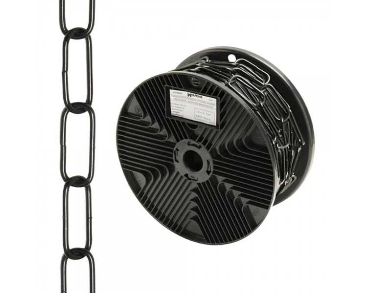 Cadena Decorativa Lisa Negra 3,4x43 mm. Rollo 20 metros