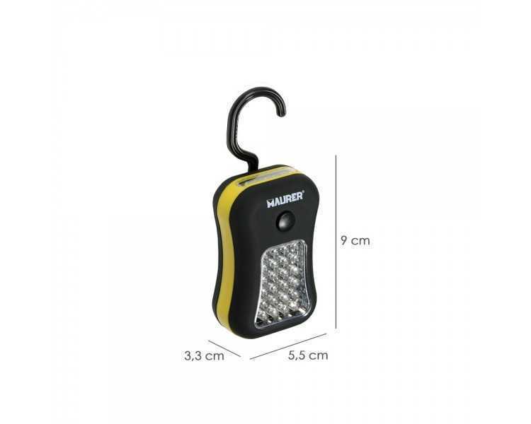 Linterna LED Multifunción A Pilas (3 AAA) 60 Lumenes 24+4 Leds Con Iman y Gancho
