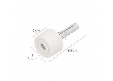 Tope Puerta Con Taco Nylon Blanco Blister 2 Piezas