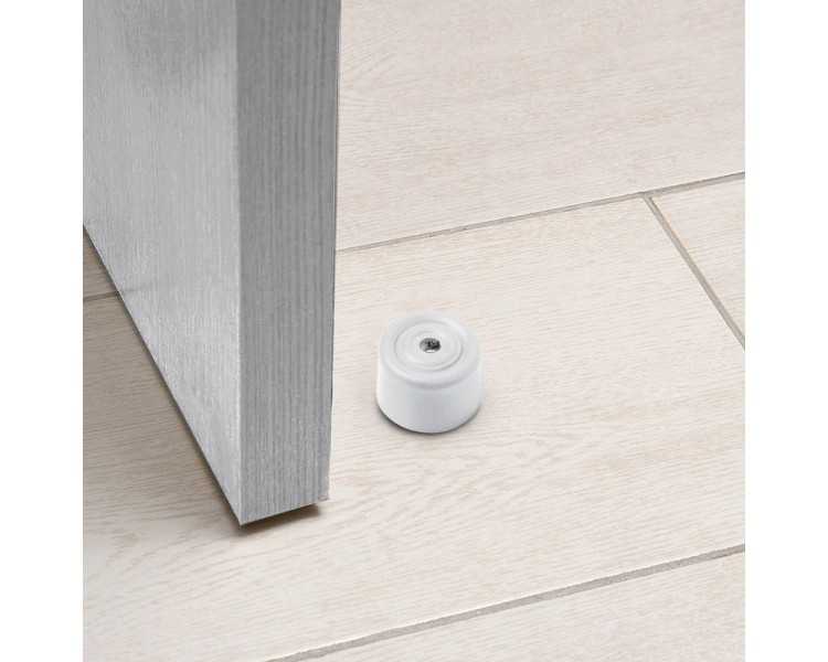 Tope Puerta Con Taco Nylon Blanco Blister 2 Piezas