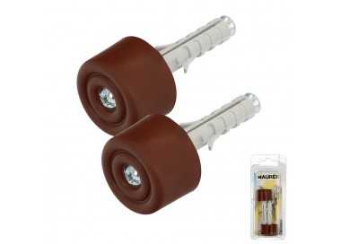 Tope Puerta Con Taco Nylon Marron  (Blister 2 Piezas)