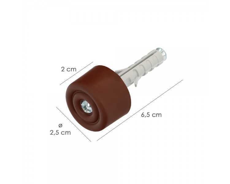 Tope Puerta Con Taco Nylon Marron  (Blister 2 Piezas)