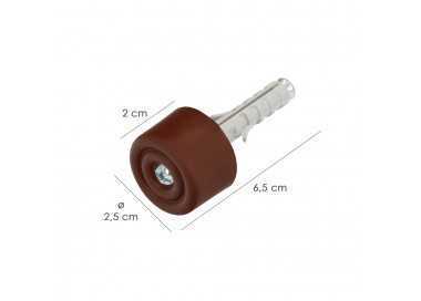 Tope Puerta Con Taco Nylon Marron  (Blister 2 Piezas)
