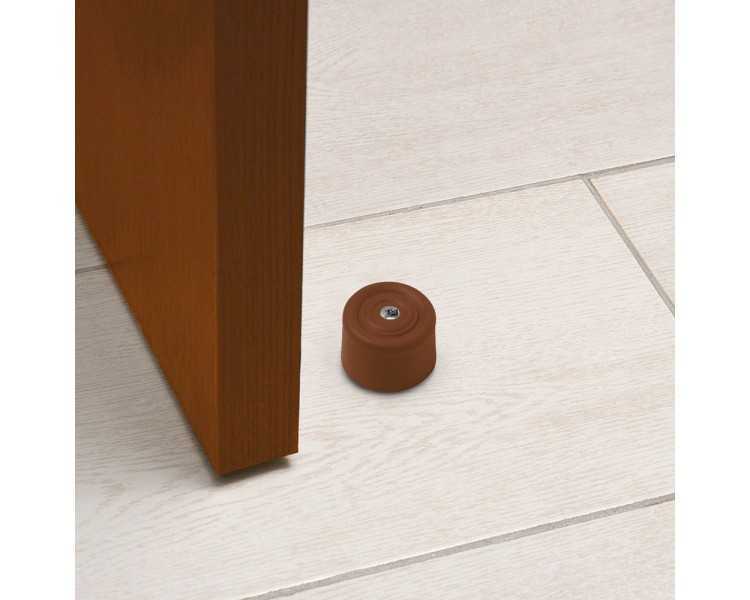 Tope Puerta Con Taco Nylon Marron  (Blister 2 Piezas)
