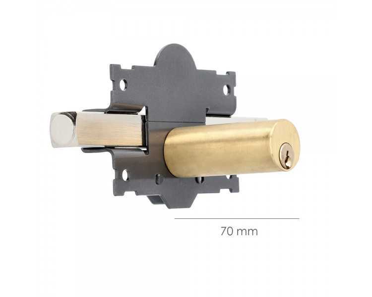 Cerrojo b-3 llave y pulsador pasador de 161mm cilindro redondo de 70mm