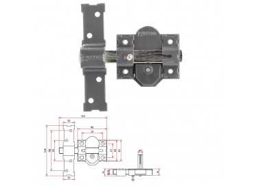 Cerrojo b-7 llave y pulsador pasador de 143mm cilindro de pera de 50mm