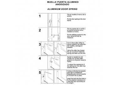 Muelle Puerta Wolfpack Aluminio Anodizado Negro (Blister 1 Pieza)