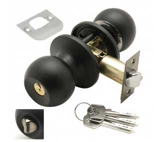 Pomo Puerta Wolfpack Con Llave Con Condena Negro Para Entrada