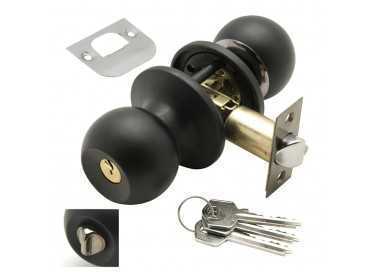 Pomo Puerta Wolfpack Con Llave Con Condena Negro Para Entrada