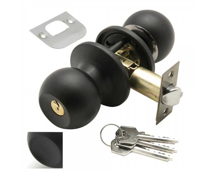 Pomo Puerta Wolfpack Con Llave Negro