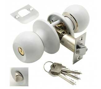 Pomo Puerta Wolfpack Con Llave Con Condena Blanco Para Entrada