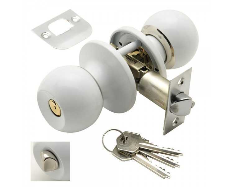 Pomo Puerta Wolfpack Con Llave Con Condena Blanco Para Entrada
