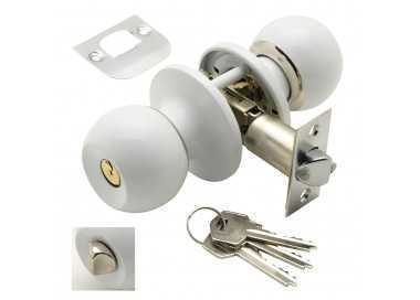 Pomo Puerta Wolfpack Con Llave Con Condena Blanco Para Entrada