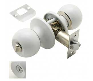 Pomo Puerta Wolfpack Con Condena Blanco Para Baño