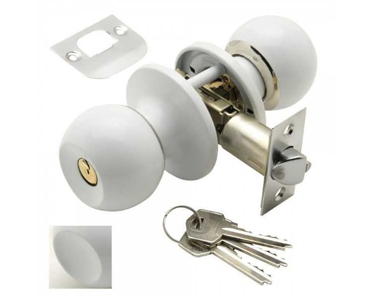 Pomo Puerta Wolfpack Con Llave Blanco