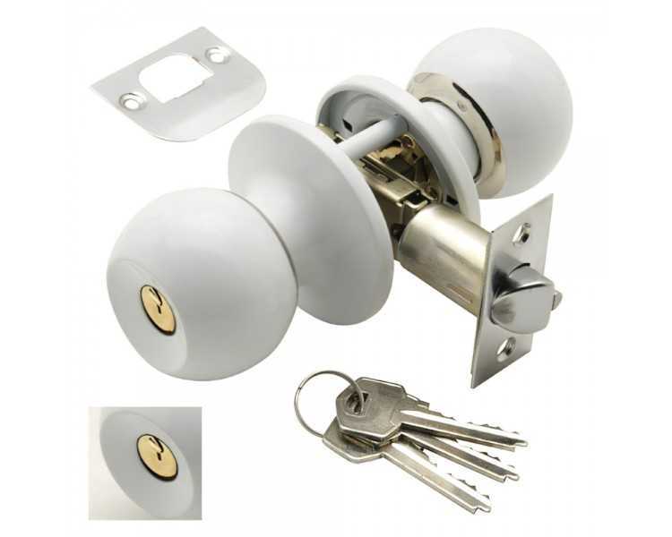 Pomo Puerta Wolfpack Con Llave Ambos Lados Blanco