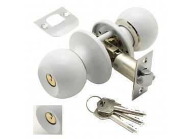 Pomo Puerta Wolfpack Con Llave Ambos Lados Blanco