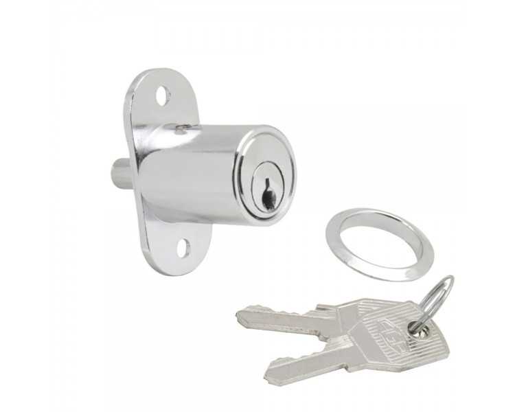 Cerradura Puerta Corredera Pulsador 147/27 mm.  Cromado
