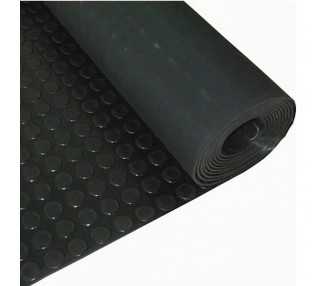 Suelo Goma Circulos 1,20x10 Metros 3 mm. de Grosor Color Negro