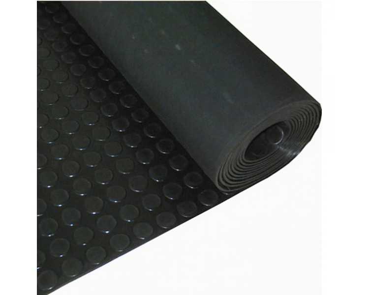 Suelo Goma Circulos 1,20x10 Metros 3 mm. de Grosor Color Negro