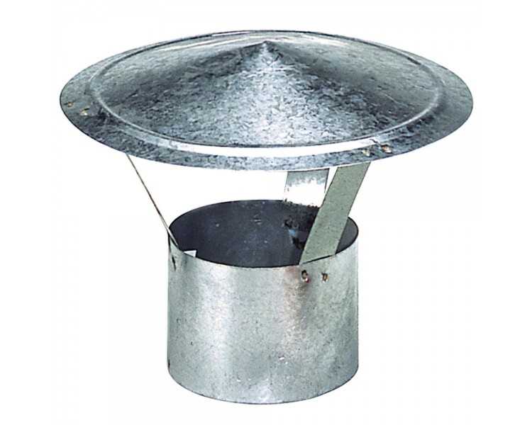 Wolfpack Sombrero Galvanizado para Estufa, Chimenea, Extracción de Humos, Para tubo Ø 100 mm.