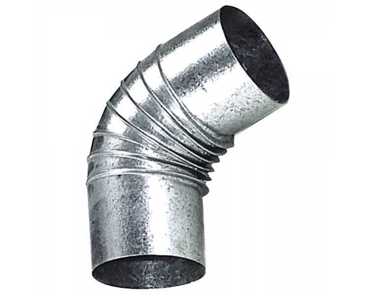 Codo Estufa Galvanizado de  130 mm. 45°.