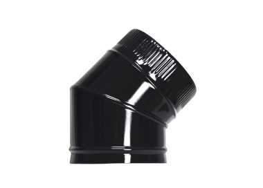 Codo Estufa Liso Negro Vitrificado Ø 200 mm. 45°
