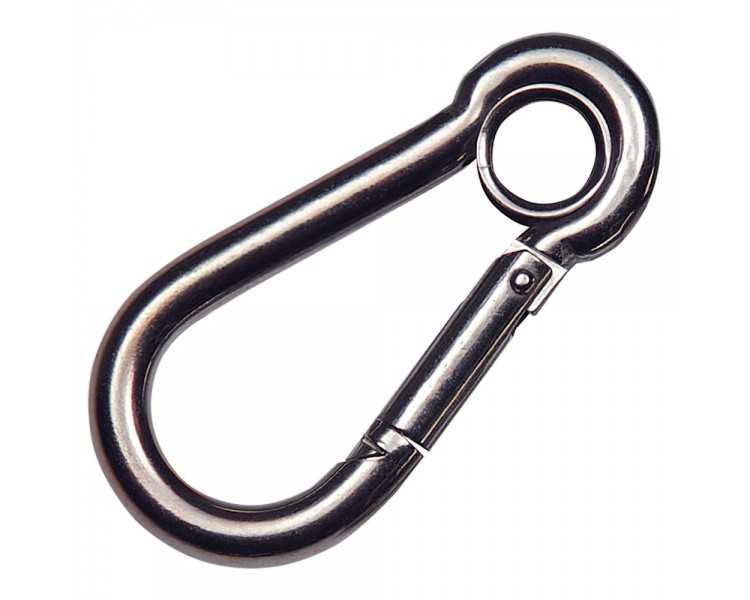 Mosqueton Bombero Inoxidable Con Ojo. 100 mm. Uso domestico