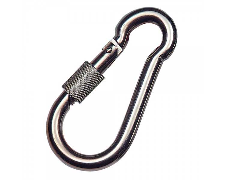 Mosqueton Bombero Inoxidable Con Seguro  100x10 Uso domestico