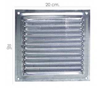 Rejilla Ventilación Atornillar 20x20 cm. Aluminio