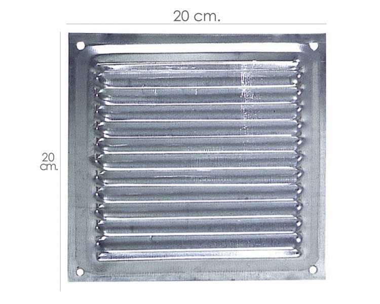 Rejilla Ventilación Atornillar  20x20 cm. Aluminio