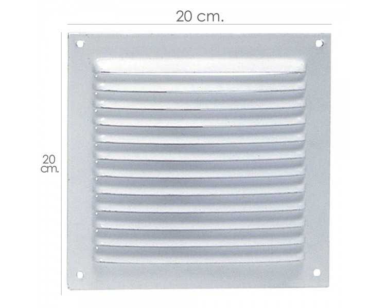 Rejilla Ventilación Atornillar  20x20 cm. Blanca Lacada