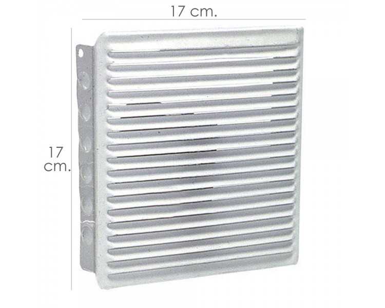 Rejilla Ventilacion Empotrar 17x17 cm. Blanca Lacada