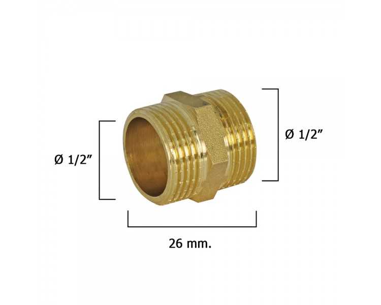 Machones Dobles Pulidos    1/2"