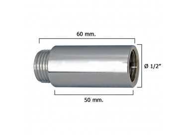 Alargadera Redonda Cromo  1/2" x 50