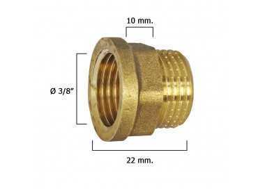 Alargadera Hexagonal Pulida 3/8x10