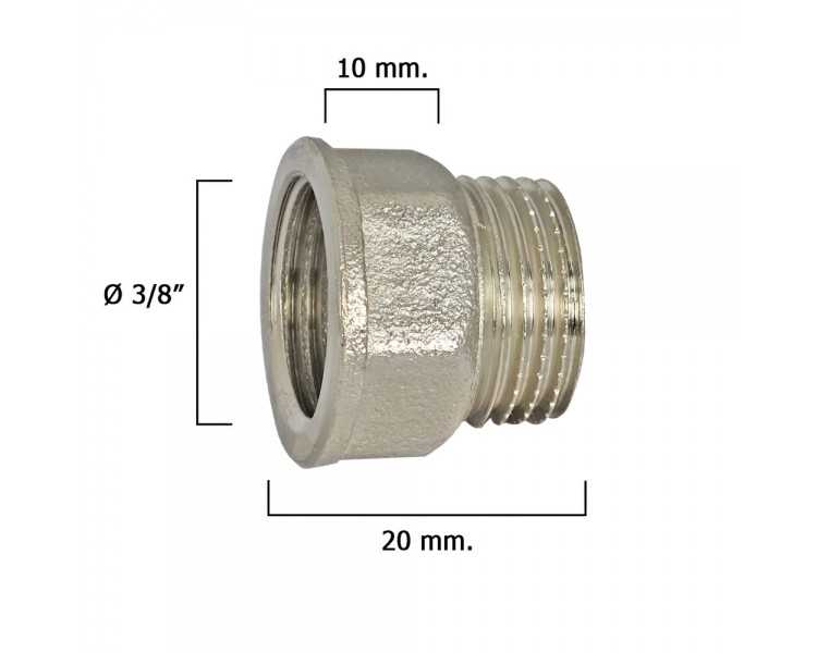 Alargadera Hexagonal Cromo 3/8x10