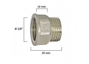 Alargadera Hexagonal Cromo 3/8x10