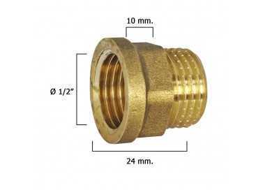 Alargadera Hexagonal Pulida 1/2x10