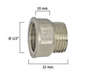 Alargadera Hexagonal Cromo 1/2x10