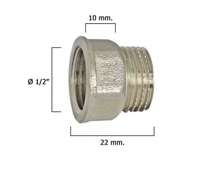 Alargadera Hexagonal Cromo 1/2x10