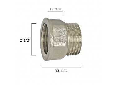 Alargadera Hexagonal Cromo 1/2x10