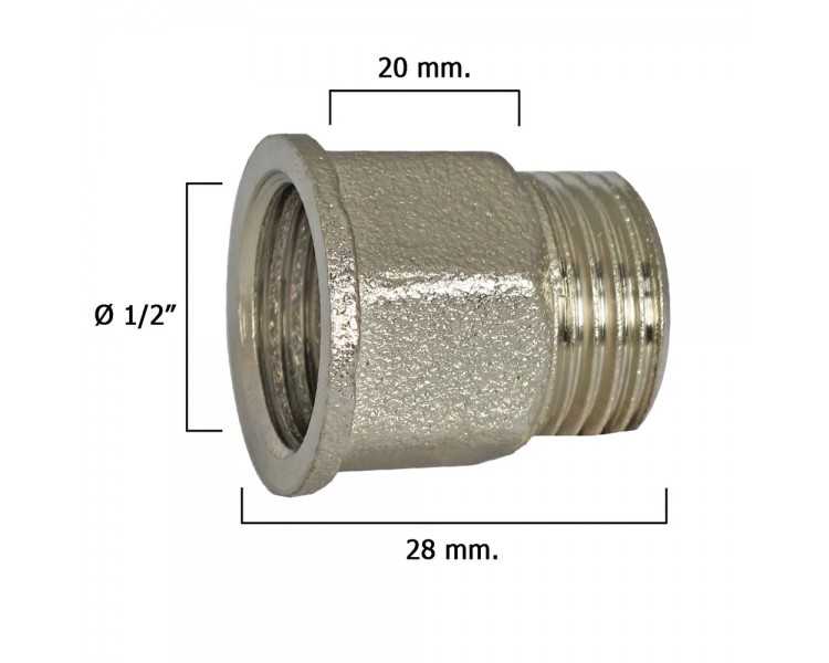 Alargadera Hexagonal Cromo 1/2x20