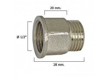 Alargadera Hexagonal Cromo 1/2x20