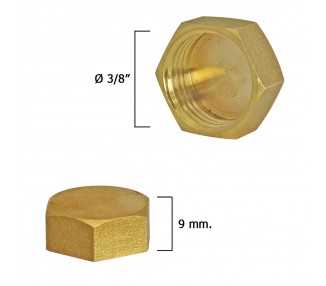 Tapon Ciego Hembra Laton 3/8"