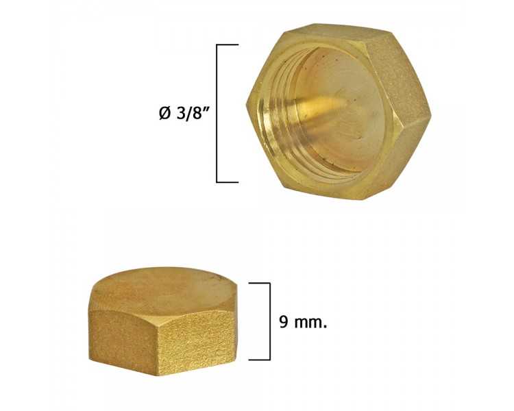 Tapon Ciego Hembra Laton 3/8"