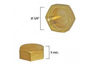 Tapon Ciego Hembra Laton 3/8"