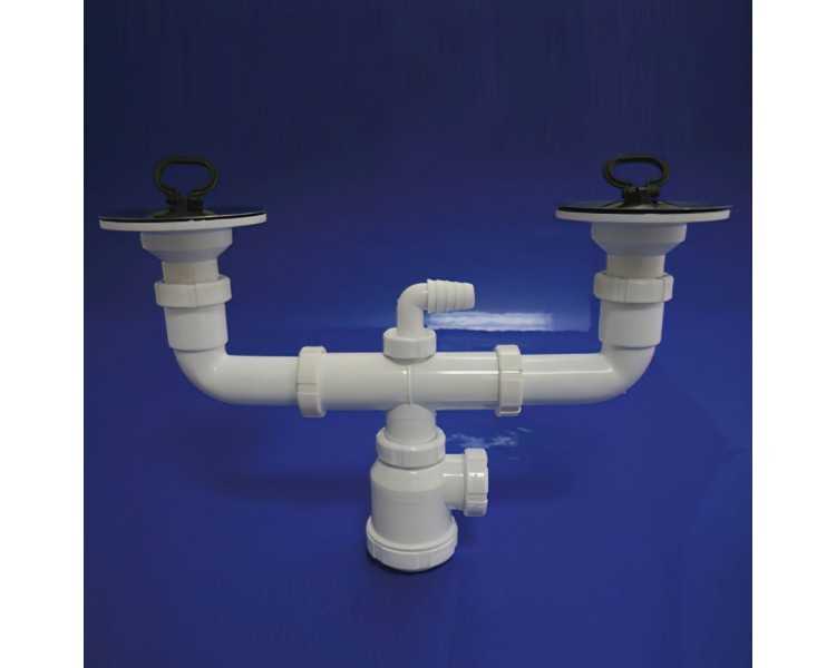 Sifon Doble Valvula Extensible T-44-E  1 1/2 Ø115